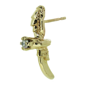 Diamond Claw Studs with Rings - 9ct Gold