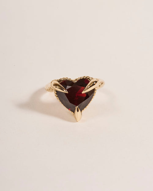 Garnet Love Heart Ring