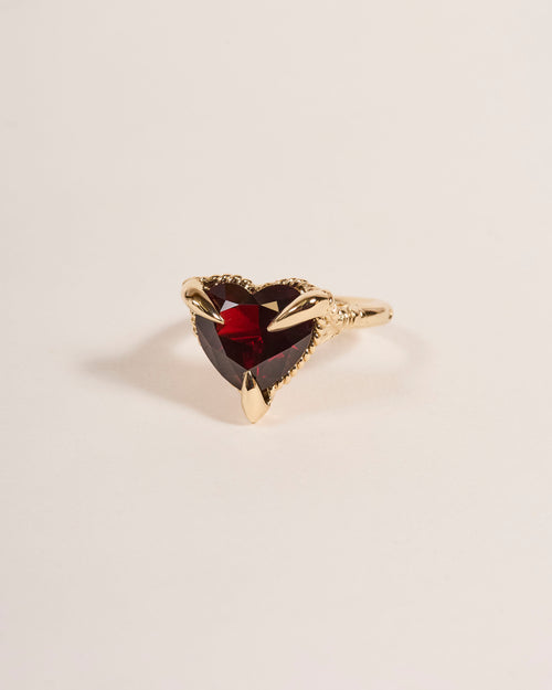 Garnet Love Heart Ring