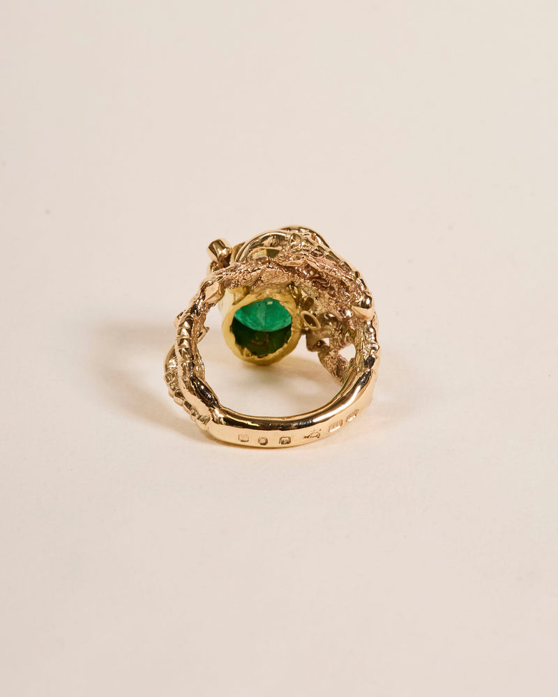 Emerald with Diamond Bar Flies