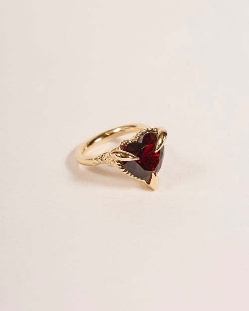 Garnet Love Heart Ring