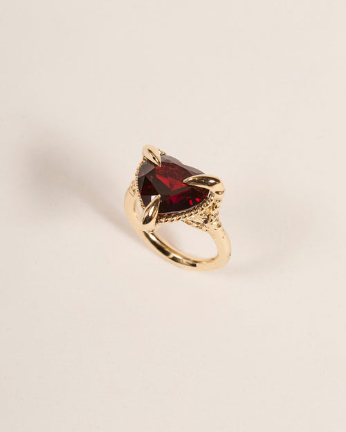 Garnet Love Heart Ring