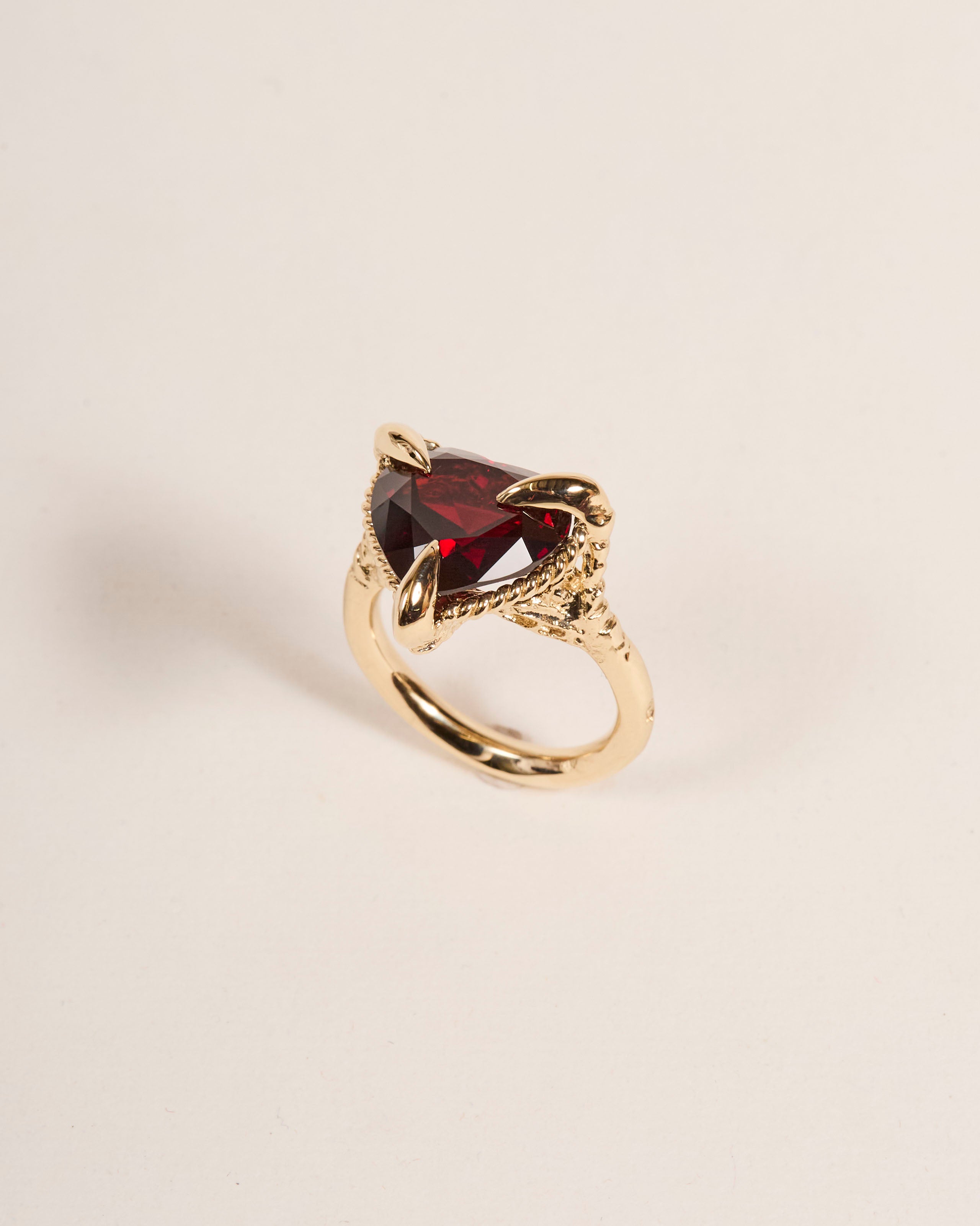 Garnet Love Heart Ring