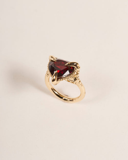 Garnet Love Heart Ring