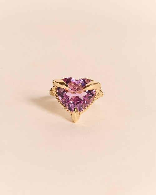 Ameythst Love Heart Ring