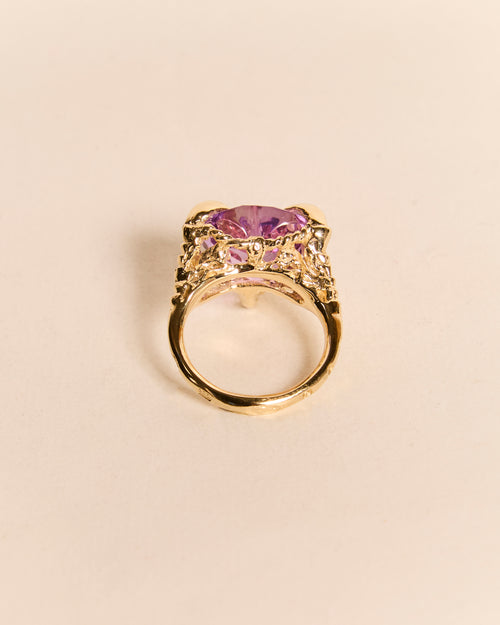Ameythst Love Heart Ring