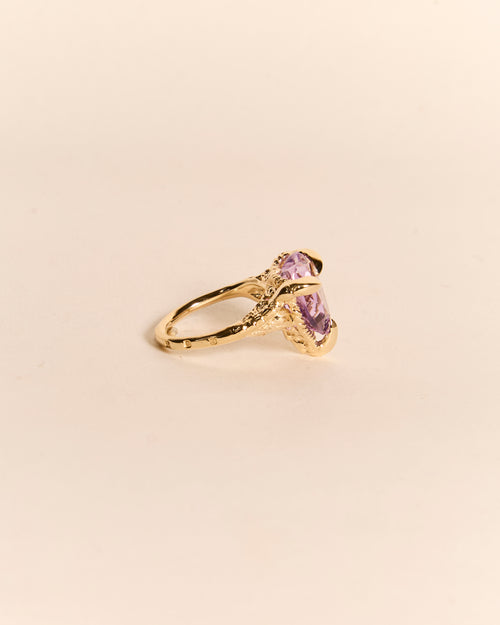 Ameythst Love Heart Ring