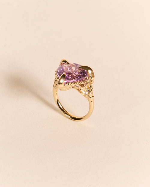 Ameythst Love Heart Ring