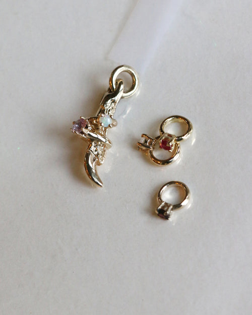 Claw Charm with Mini Rings