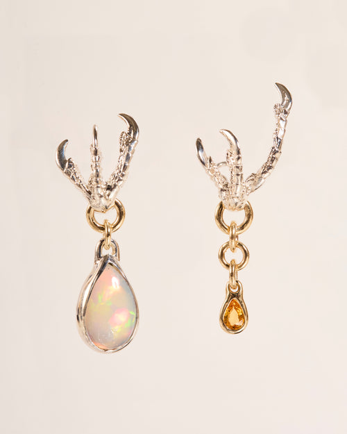 Dripping Opal and Yellow Sapphire Earrings