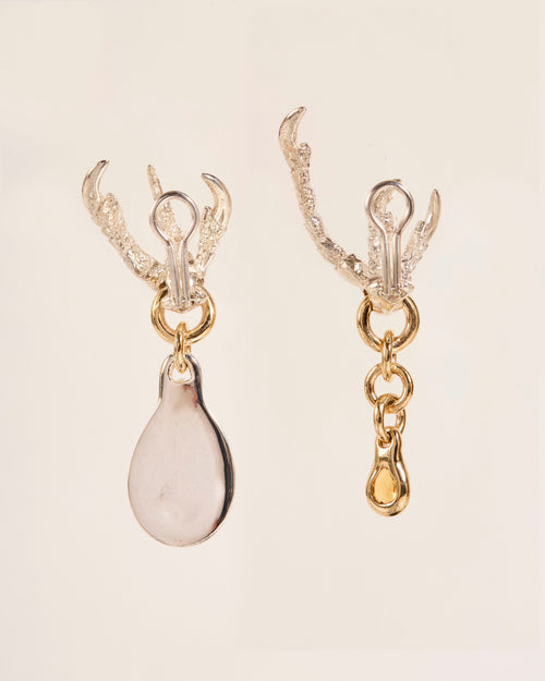 Dripping Opal and Yellow Sapphire Earrings