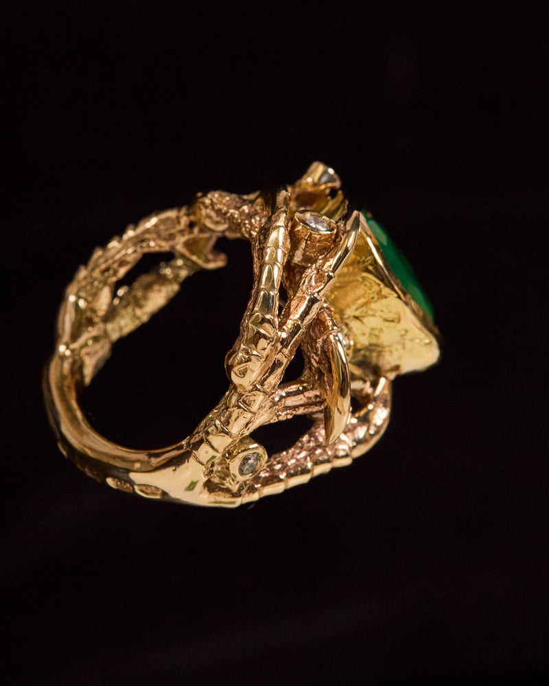 Emerald with Diamond Bar Flies