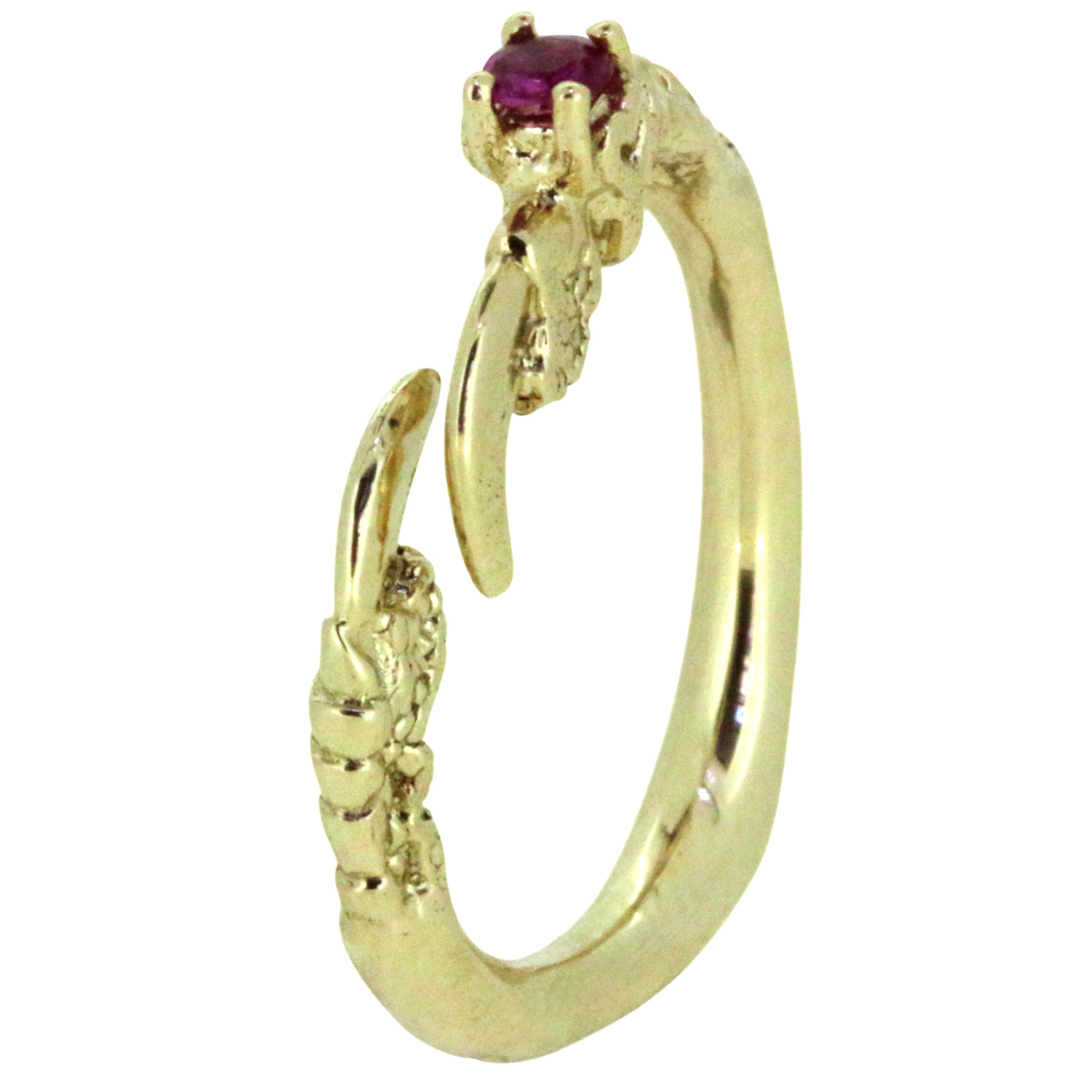 Single Claw with Ruby Ring - 9ct Gold