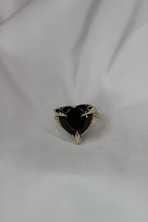 Onyx Love Heart Ring