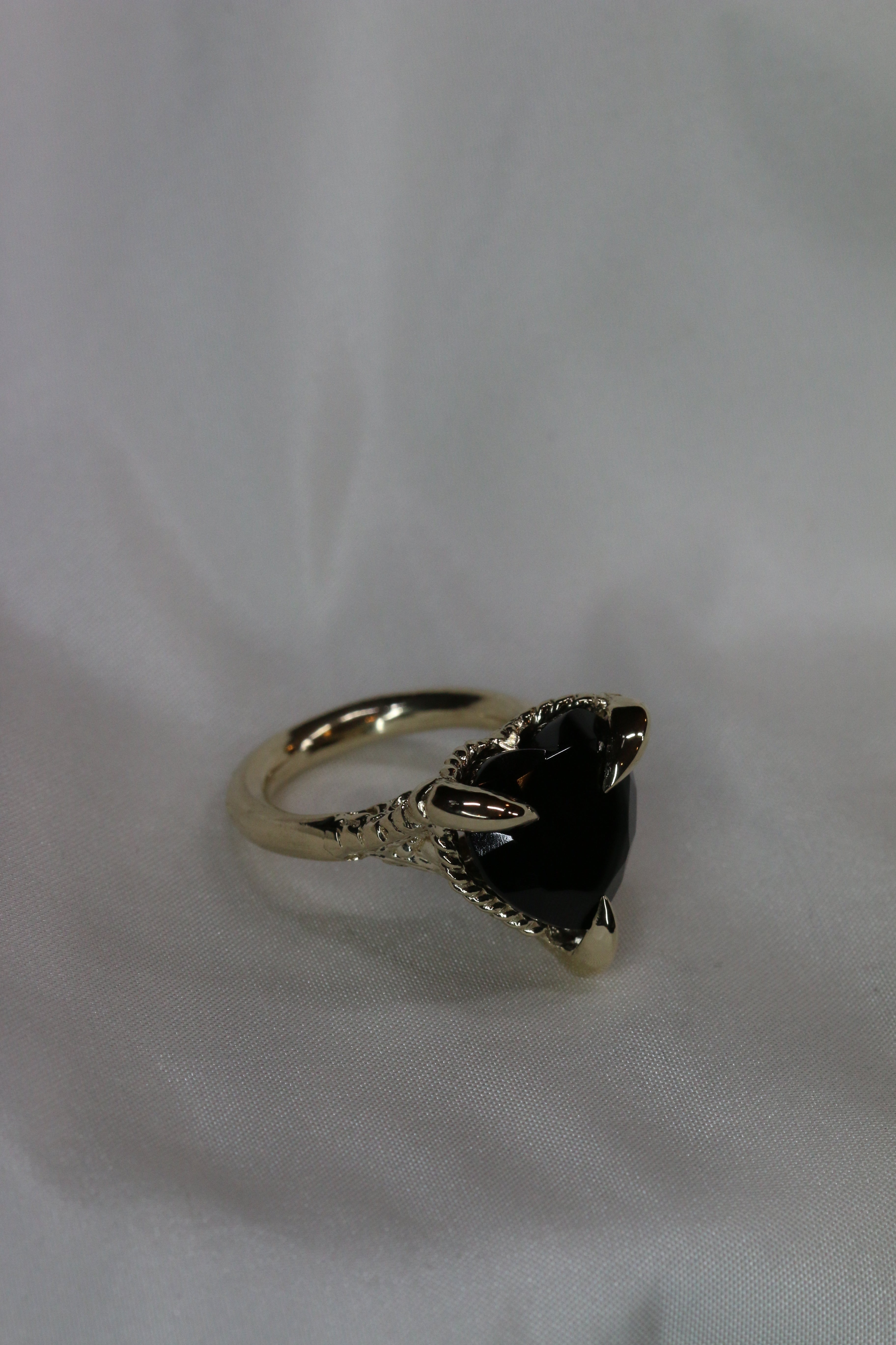 Onyx Love Heart Ring