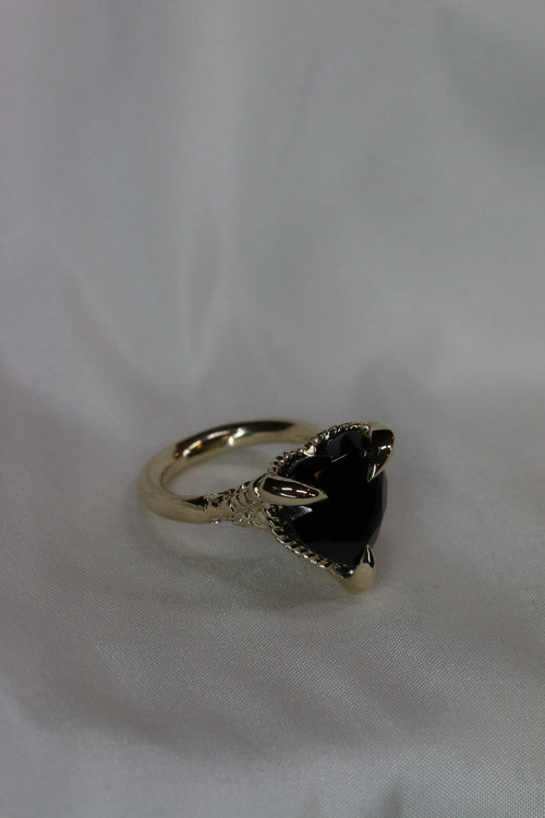 Onyx Love Heart Ring