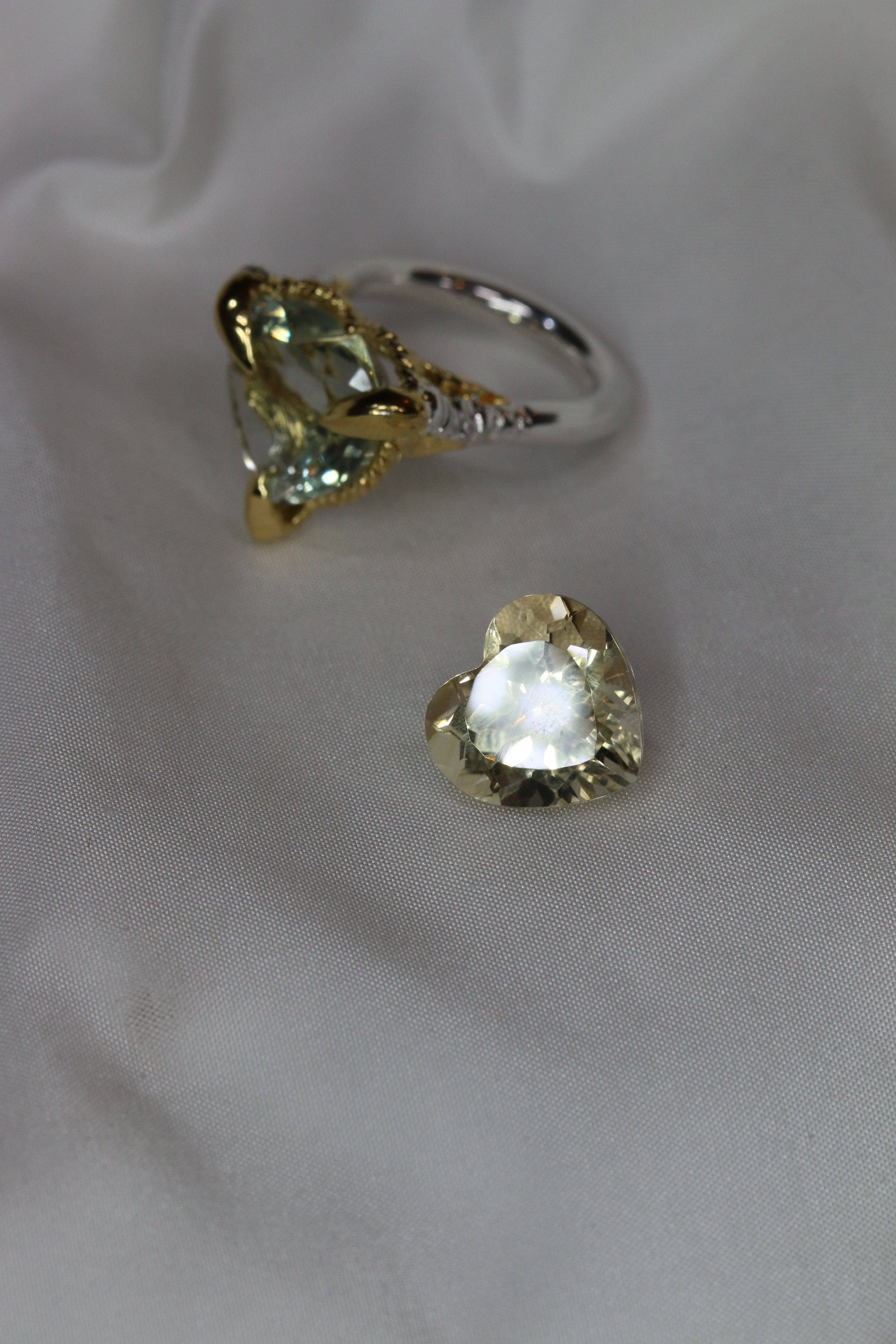 Citrine Love Heart Ring