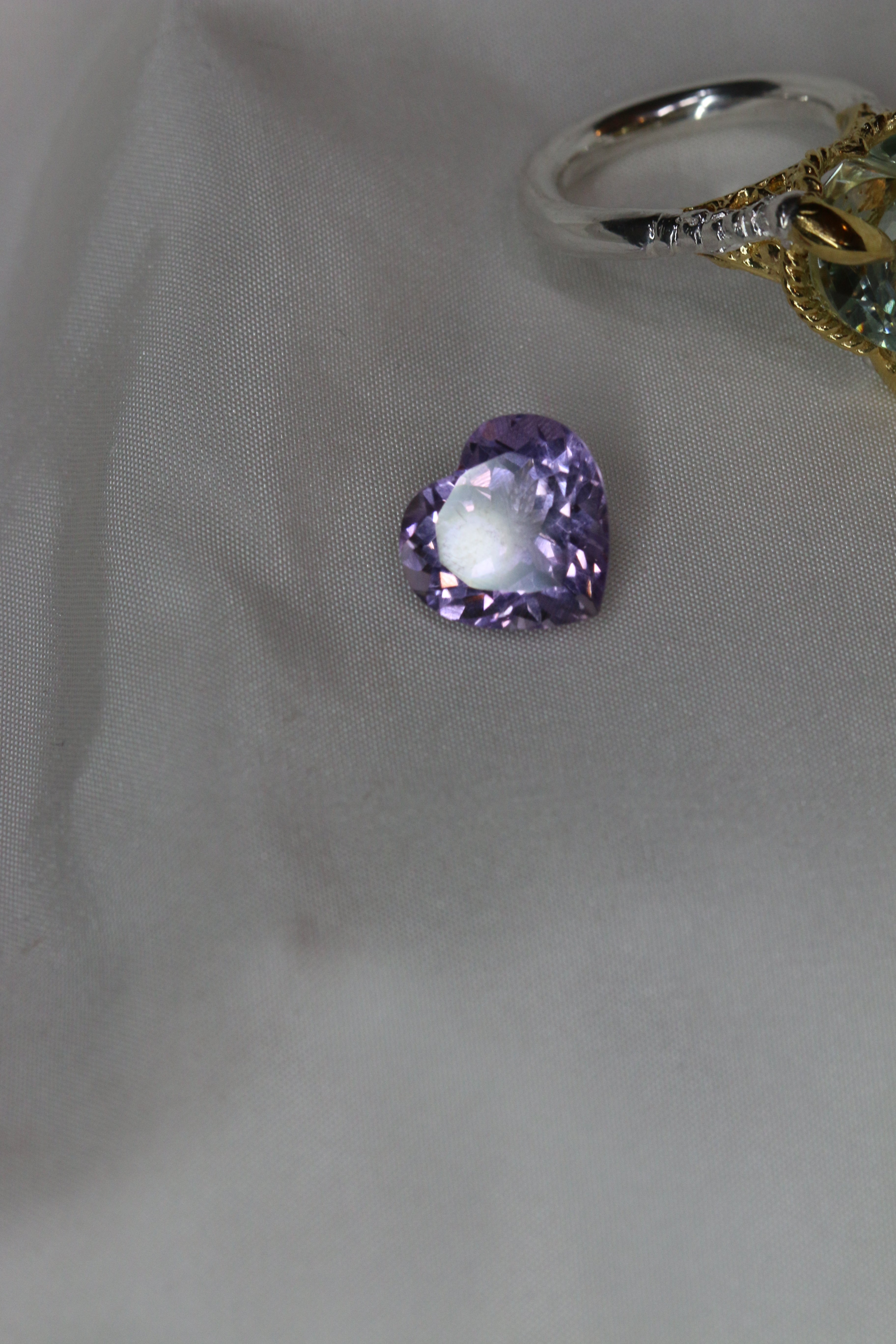 Amethyst Love Heart Ring