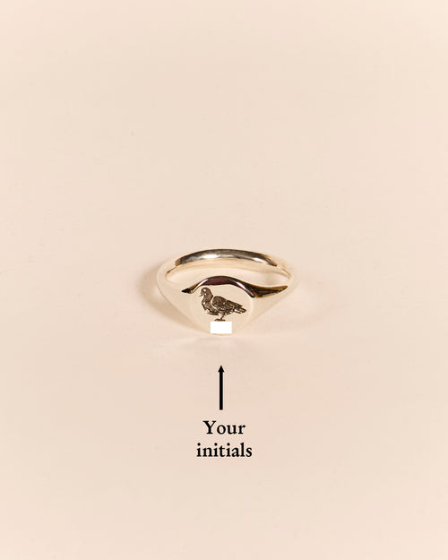 Lightweight Pigeon Signet with Engraved Initials