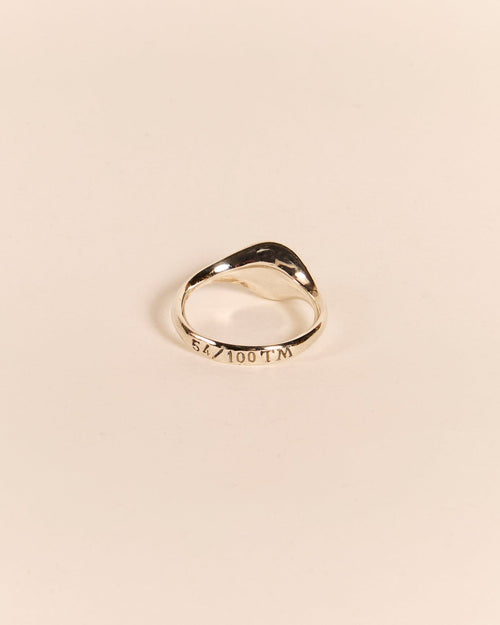 Lightweight Pigeon Signet with Black Diamond