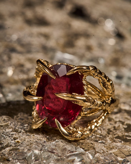 Dark Pink Tourmaline Deborah Ring