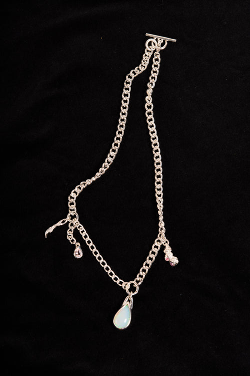 Opal Dripping Necklace with Morganite