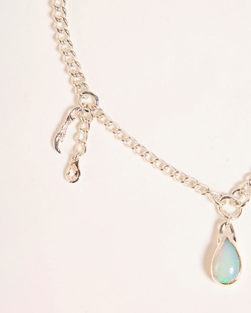 Opal Dripping Necklace with Morganite