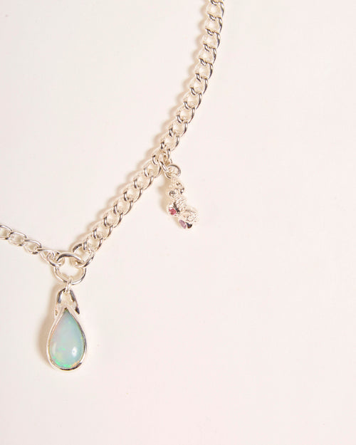 Opal Dripping Necklace with Morganite