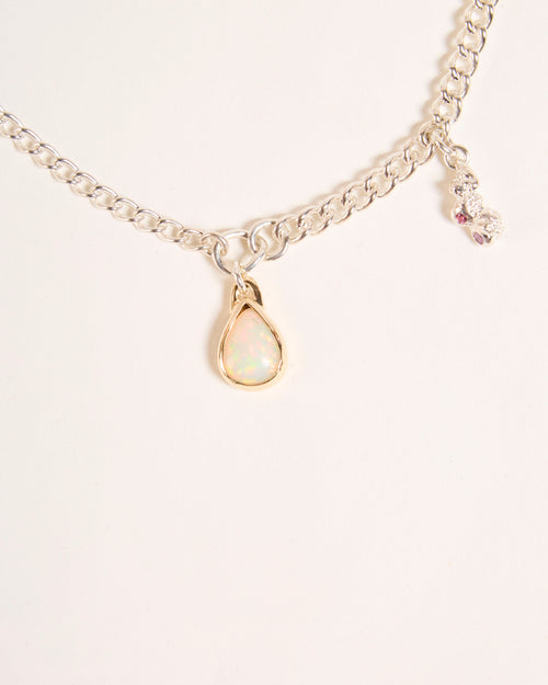 Opal Dripping Necklace with Peridot