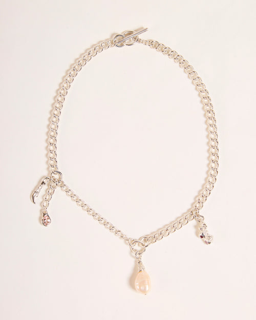 Pearl Dripping Necklace with Morganite