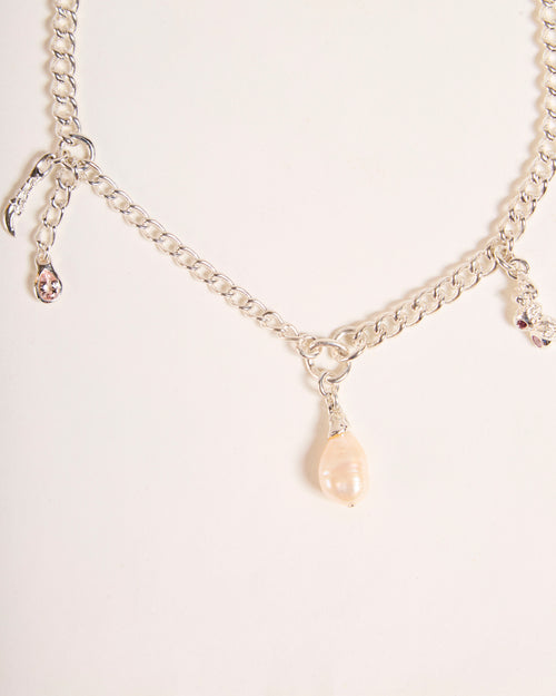 Pearl Dripping Necklace with Morganite
