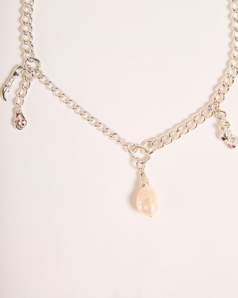 Pearl Dripping Necklace with Morganite