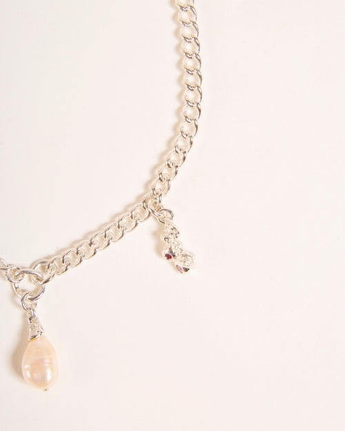 Pearl Dripping Necklace with Morganite