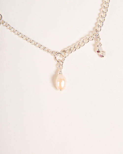Pearl Dripping Necklace with Peridot