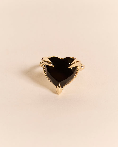 Onyx Love Heart Ring