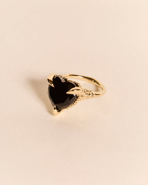 Onyx Love Heart Ring