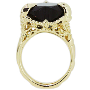 Onyx Love Heart Ring - 9ct Gold