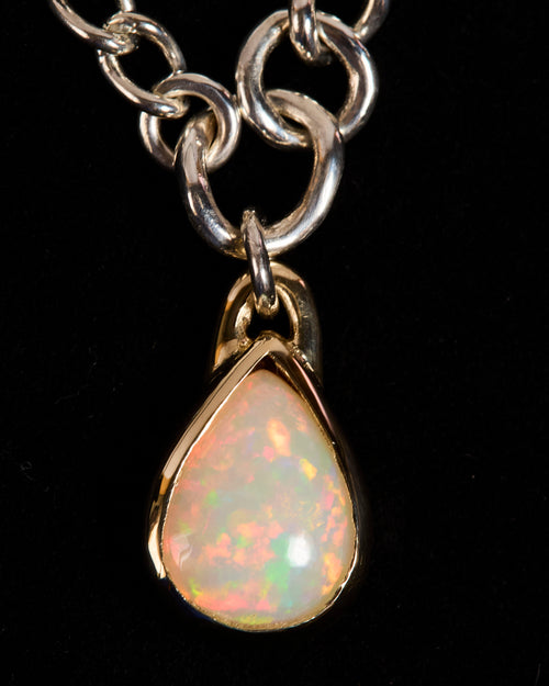 Opal Dripping Necklace with Peridot