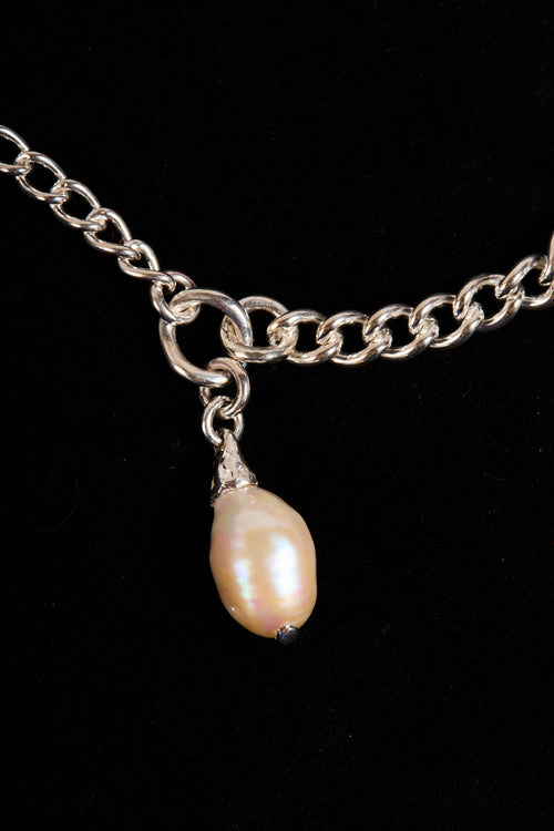 Pearl Dripping Necklace with Morganite