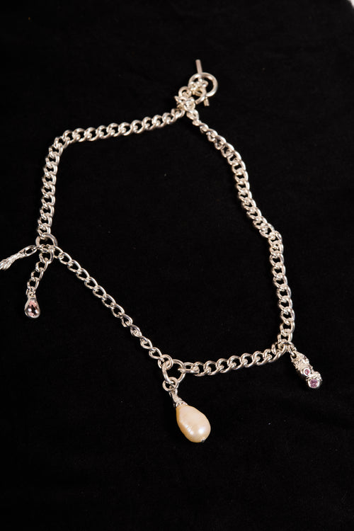 Pearl Dripping Necklace with Morganite