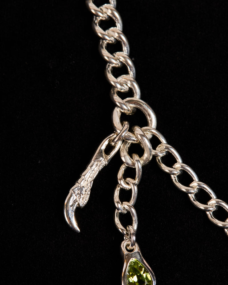 Pearl Dripping Necklace with Peridot