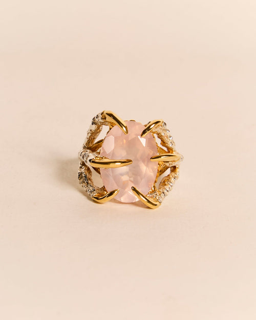 Rose Quartz Deborah Ring