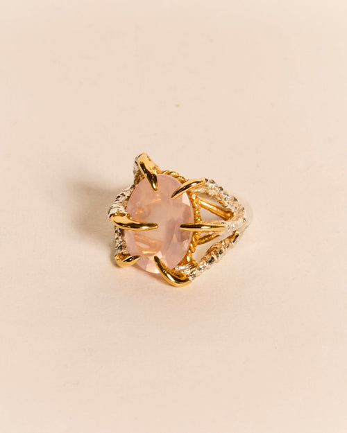 Rose Quartz Deborah Ring