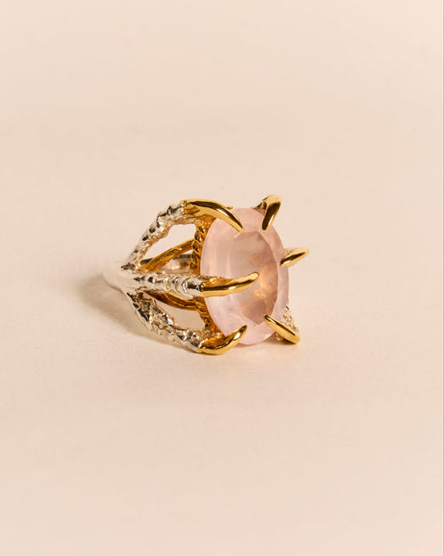 Rose Quartz Deborah Ring