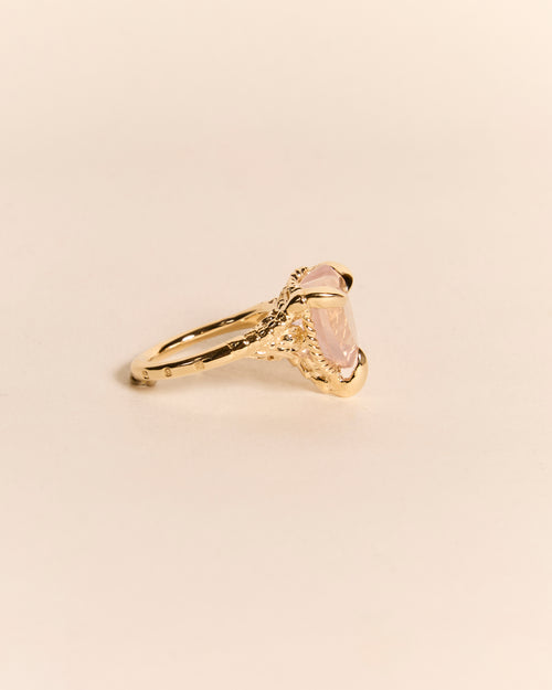 Rose Quartz Love Heart Ring