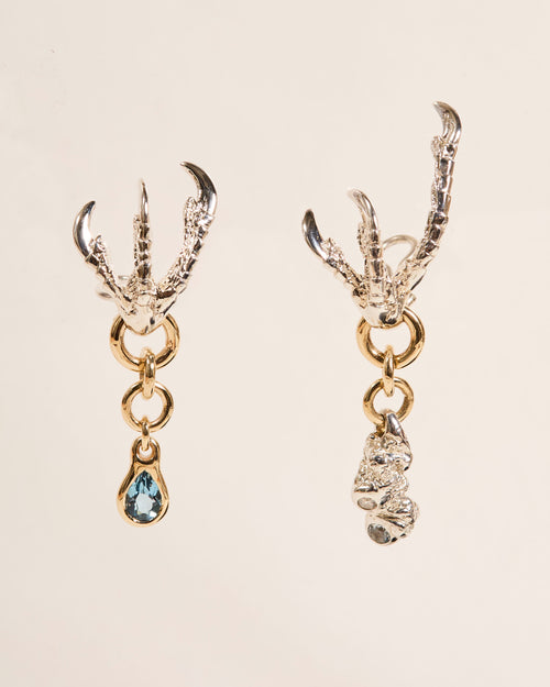 Drip and Encrusted Nugget Earrings