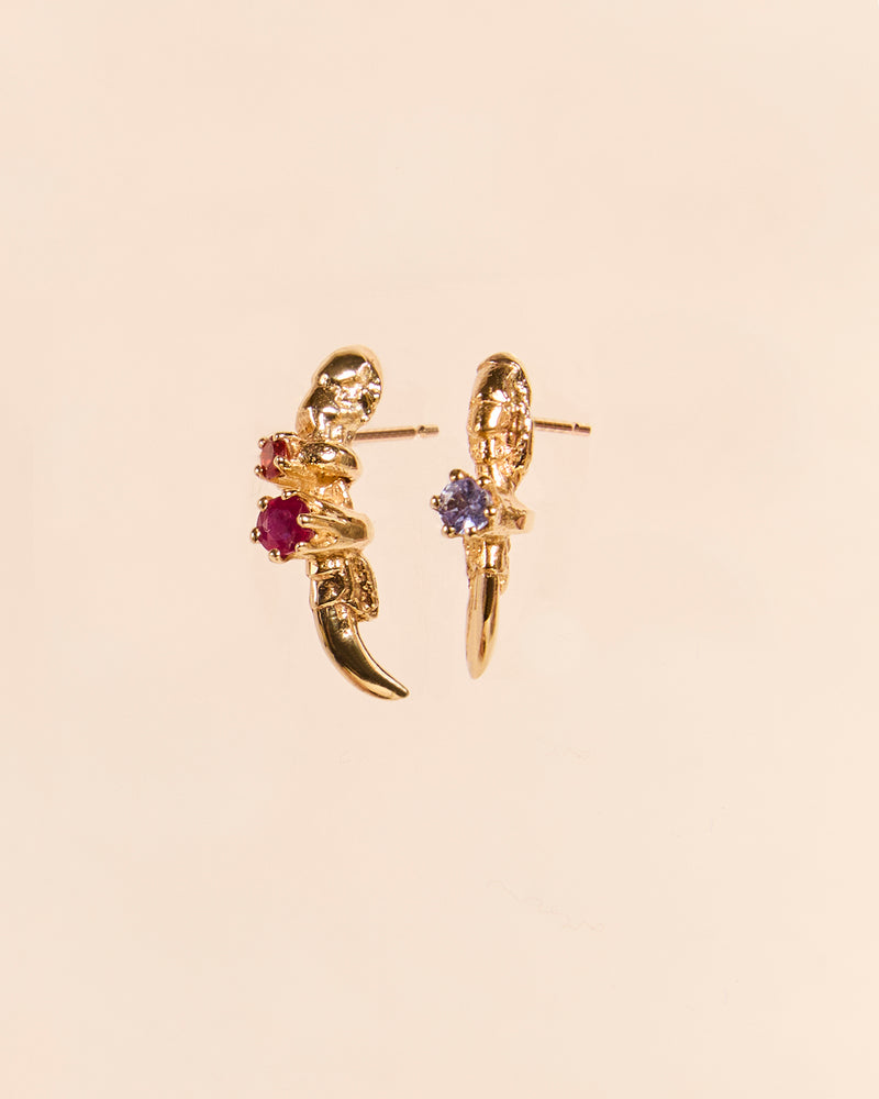 Claw Studs with Mini Rings