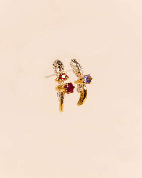 Claw Studs with Mini Rings
