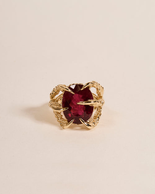 Dark Pink Tourmaline Deborah Ring