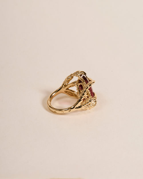 Dark Pink Tourmaline Deborah Ring